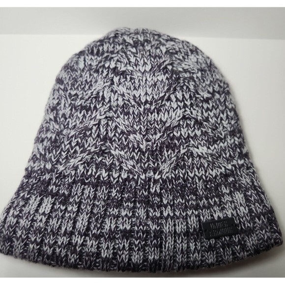 Under Armour GREY/white CHUNKY KNIT Women’s UA Around Town Fleece Beanie OSFM - Picture 1 of 7